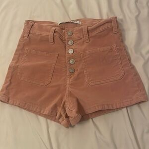 Celebrity Pink/Molly Green high wasted corduroy light pink shorts